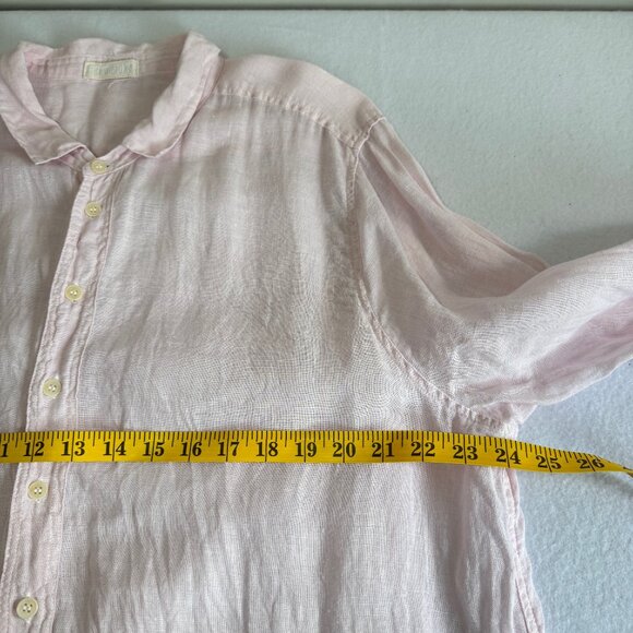 CP SHADES Light Pink Linen Button Down Tunic Maxi Shirt - Picture 8 of 9